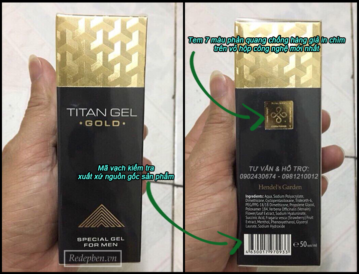 phân biệt gel titan gold nga chính hãng