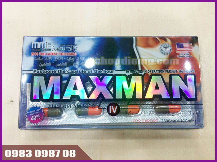 Thuốc tăng cường sinh lý maxman 3800mg 12 viên nhộng